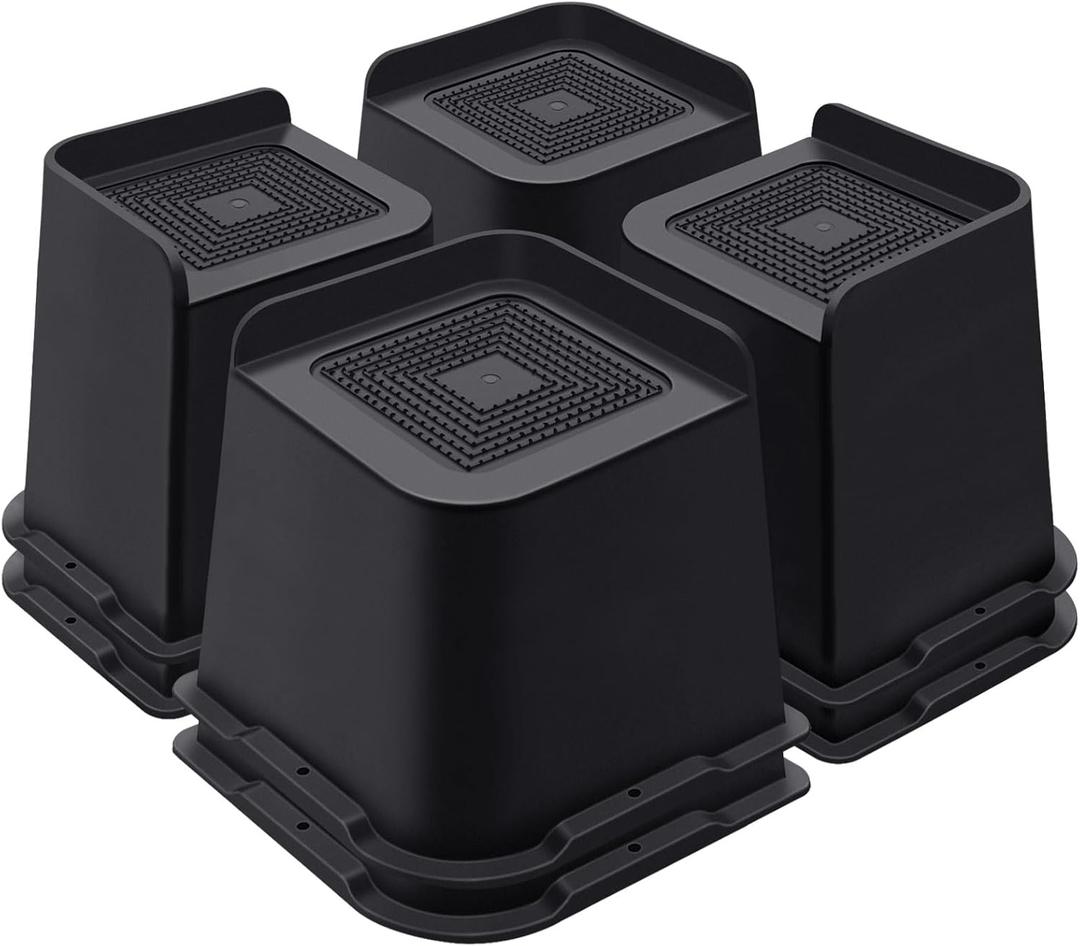 Bed Risers 5 Inch Heavy Duty, Furniture Risers for Bed Desk Table Sofa CouchOversized Bed Lifts Risers, Support up to 5000 Lbs(8 Pack Black)