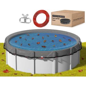 Pool Leaf Net Cover for 24 Ft,Leaf Net for Above Ground Round Pool, Heavy Duty Swimming Pool Net Cover with Winch and Cable for Protect from Leaves,Debris,Black, 24' (Round)