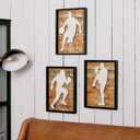 NIKKY HOME Basketball Decor Framed Wall Art Wooden Basketball Player Poster Hanging Vintage Rustic Retro Funny Sport Room Decor Accessories Unique Birthday Gifts for Teen Boys Fan Men Kids, 12" x 16"