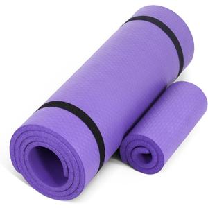 CAP Barbell 1/2-Inch High Density Exercise Yoga Mat with Strap | Multiple Options, The 68" x 24" cushioned surface provides plenty of room for yoga, Pilates