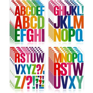 2 x Bulletin Board Letter Stickers - 350 Pcs 20 Sheets Vinyl Alphabet Stickers Waterproof,Self Adhesive Decals for DIY,Window,Door,Bike,Car,Laptop,Scrapbook,Truck,Water Bottle(3In&4In Multicolor)
