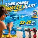 Automatic Water Gun for Adults – Battery Powered Electric Squirt Gun with Fast Continuous Shooting,Automatic Squirt Gun with Nozzle Flash & Water Spray Sound,Lightweight Outdoor Summer Water Gun,Gray