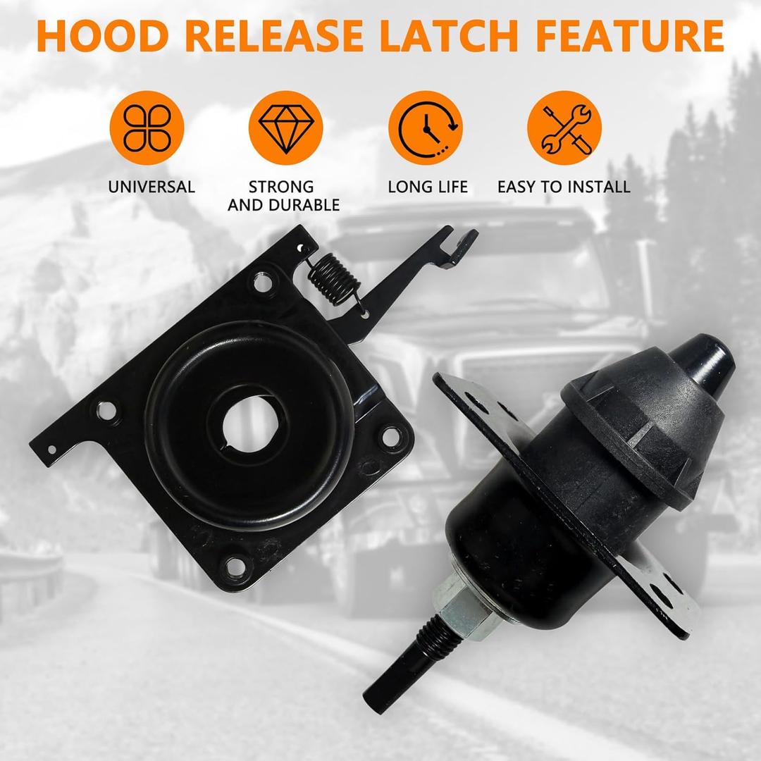 Hood Release Set (2PCS) Upper & Lower Latches Replacement for Volvo Truck