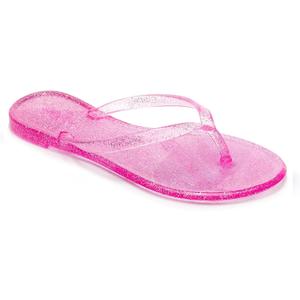 2 x Women Flip Flops Jelly Shoes Thong Sandals Flat Slides Clear Jellies Pool Slippers Bathroom Summer Beach Size 8 Ladies Non Slip Dress Comfortable Quick Drying Soft (Pink)