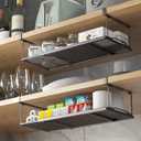 YOLOPARK Under Shelf Organizer, Extendable Under Shelf Storage for Pantry Cabinet, Laundry Room, Shoe Bench, Closet (2 Pcs (3.66" H x 8.26"D) Extendable, Black)