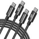 2 x SYNCWIRE USB C to USB C Cable(6ft, 2Pack), Durable Nylon USB C Charger Cable, 60W(3A) Type C Fast Charging for iPhone 15/15 Pro/15 Plus/15 Pro Max MacBook Pro Samsung Galaxy  Black