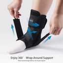 Ankle Brace for Women Men - Ankle Support Brace for Sprained Ankle, Ankle Stabilizer for Achilles, Tendon, Sprain, Injury Recovery, Lace up Ankle wrap for Running, Basketball, Volleyball (Ankle Brace, Large)