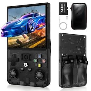 R36MAX Retro Handheld Game Console – 18,000+ Classic Games, 4.0" IPS Display, Linux System, 64GB Storage – Your Retro Gaming Console and The to Relive Timeless Classics, Black