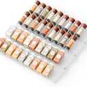 Yieach 8 Pack Adjustable Narrow Spice Rack for Drawer - Expandable From 9" to 17.7" - Acrylic Drawer Seasoning Organizer,Tiered Clear Spice Tray for Spices,Condiment, Nail Polish and Jar Organization