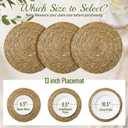 Colingmill 13 Inch Round Woven Placemats Bulk, Natural Rattan Wicker Chargers, Farmhouse Boho Straw Place Mats for Wedding Home Dining Party Table Decor Water Hyacinth Braided Placemat(30 Pcs)