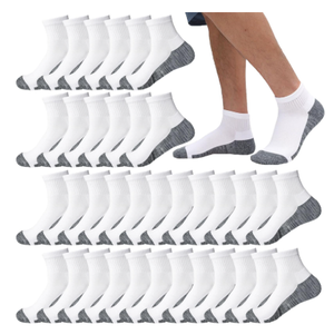 20 Pairs Quarter Ankle Socks for Men Athletic Running Cotton Active Socks for Performance Training Sporting (US, Alpha, One Size, 20pairs, C-white)