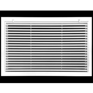 HVAC Premium 25" X 12" Aluminum Return Filter Grille for 1" Filter - Easy Airflow - Linear Bar Grilles [Outer Dimensions: 27.5"w X 14.5"h]