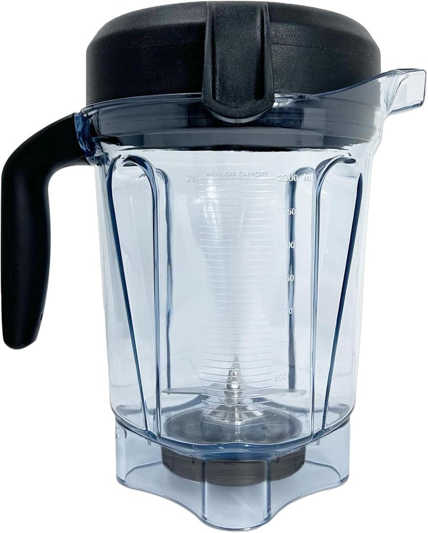 For Vitamix Blender Pitcher 64oz Low-Profile, Replacement Pitcher for Vitamix 750 5300 5200 5000 7500 6300 Vm0102 Vm0103 Vm0197 E310 G/Classic C/Explorian /Commercial series etc
