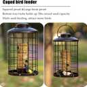 Mosloly Caged Bird Feeders Metal - 3 Lbs - Squirrel-Proof Wild Bird Feeders, Clear Tube Feeders Hanging Outside Starling Proof, Detachable Cleaning, 4 Feed Ports(Copper)