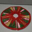 Lanpn Christmas Tree Skirt 16 inch, Velvet Xmas Tree Skirt Winter Christmas Tree Mat for Small Mini Pencil Slim Artificial Trees Winter Home Party Holiday Indoor Xmas Decor (Red, 40cm)