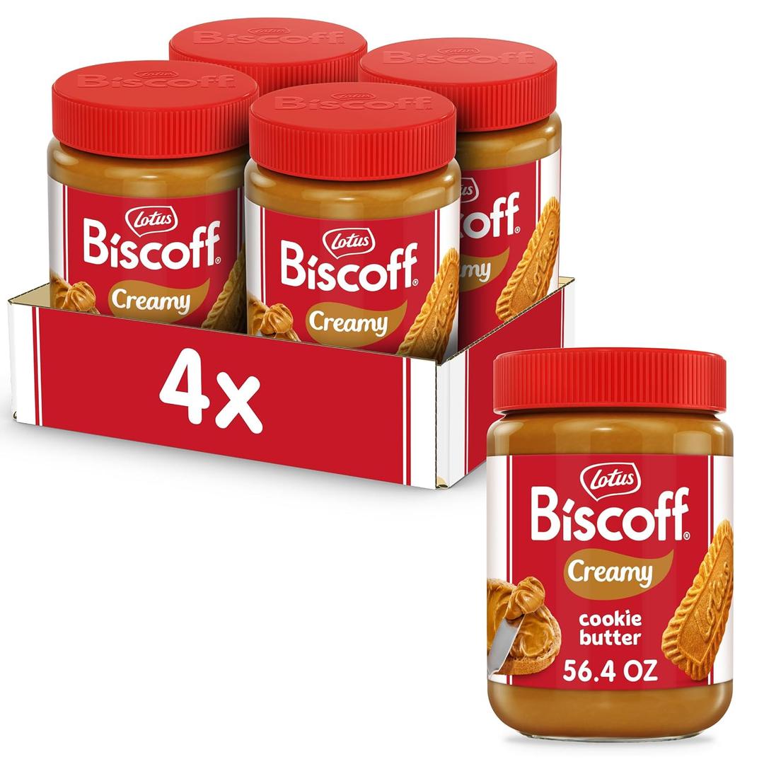 Lotus Biscoff - Cookie Butter Spread - Creamy -non GMO - Vegan- 56.4 Ounce (Pack of 4) (EXP 03/24/27)