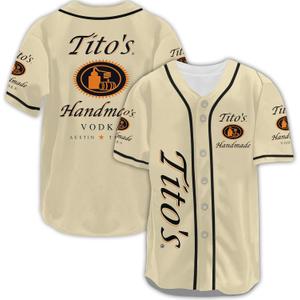 Baseball Jerseys Shirts for Men Women Whiskey Shirts Baseball Jersey (Beige, L)
