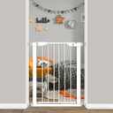 Fairy Baby Narrow Baby Gate for Stair, 22.8"-25.5" Wide Pressure Mounted Pet Gate for Doorway, Easy Walk Thru Child Safety Gate, White