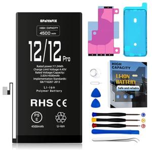 EFAITHFIX 4500mAh Upgraded Replacement Battery Compatible with iPhone 12/ 12 PRO, High Capacity New 0 Cycle A+ Battery Replacement for iPhone Model A2172 A2402 A2403 A2404 with Complete Repair Tool Kit