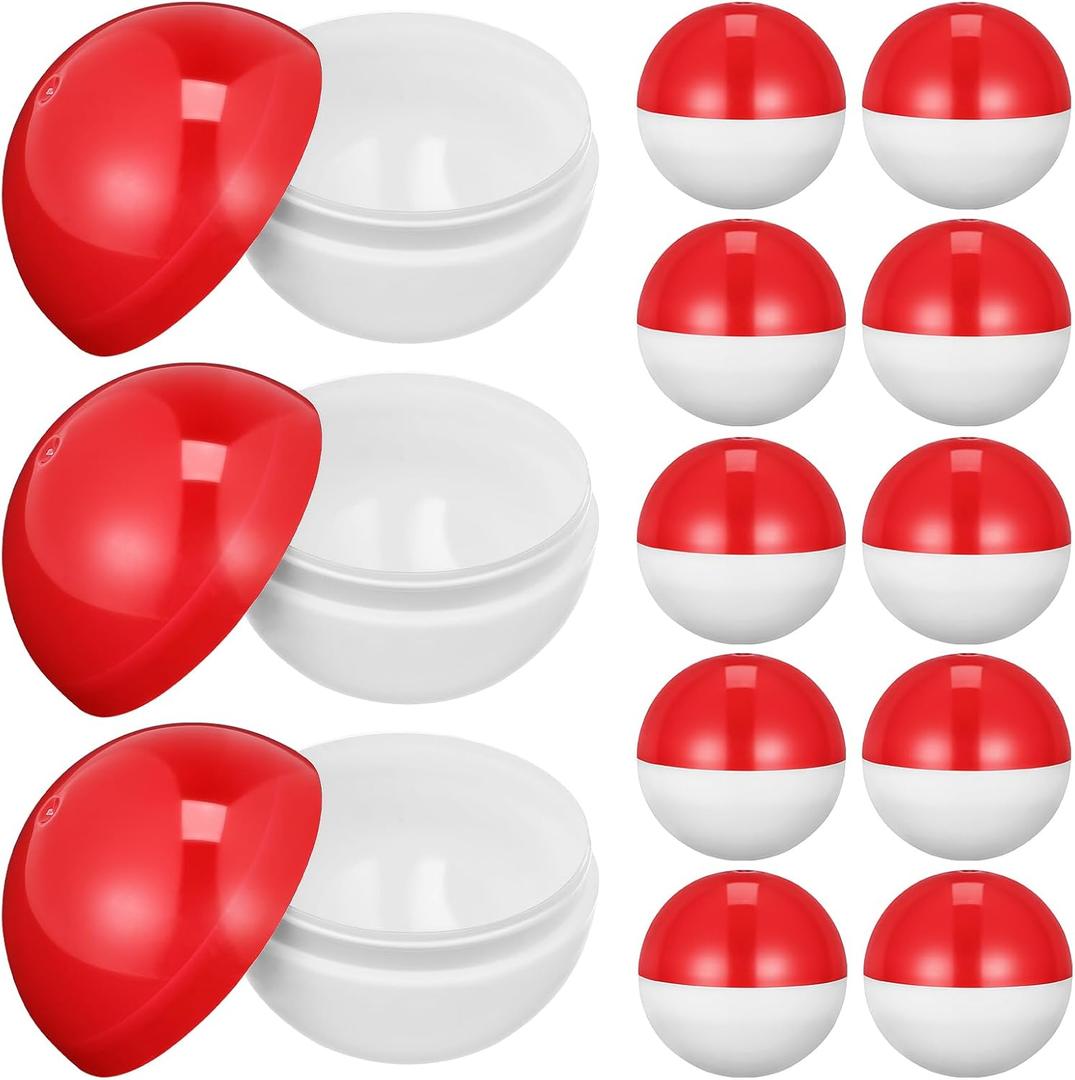 Veemoon Gumball Machine Capsules, 60pcs Vending Machine Capsules Small Plastic Boxes Small Round Plastic Classic Clear Containers for Prizes Party Favors Supplies Surprise Stuffer DIY Craft 50mm