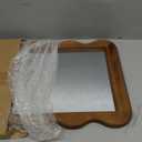 BONNY DODO Wooden Mirror 16 X 12 in Walnut Brown Wood Rustic Wall Mirror with Solid Wood Frame,Wave Edge Farmhouse Wooden Vanity Mirror for Living Room,Entryway Or Bedroom(Brown, 12 x16)