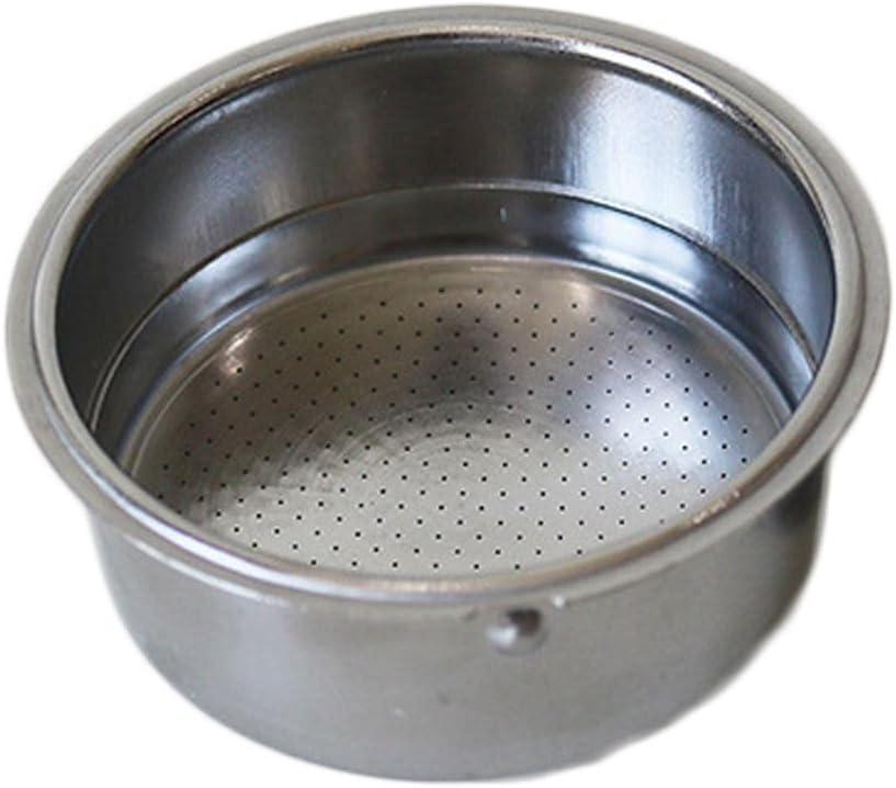 51mm Stainless Steel Coffee Filter Double Layer Filter Basket Stainless Steel Portafilter Basket Espresso Handle Compatible for Portafilter Coffee Machine (Double Cup)