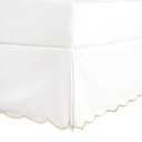 HIG Off White Chic Queen Bed Skirt - Easy Fit Scallop Edge Pleated Bedskirts, 14 Inch Drop Anti-Slip Dust Ruffle, Thick Fabric for Enhanced Privacy, Pre-Washed for Long-Lasting Use(N60022, Queen)