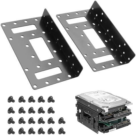 YAODHAOD 2.5" to 3.5" SSD/HDD Mounting Bracket, Up to 4 2.5 "SSDs Metal Mounting Bracket Internal Hard Drive Mounting Bracket Tray for PC/NAS/Server (2PCS)