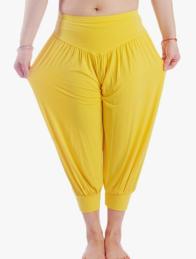 AvaCostume Modal Cotton Soft Yoga Sports Dance Harem Capri Pants Size M
