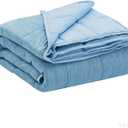Satwip Cooling Weighted Blanket 15 lbs Cool Moire Jersey Bed Blanket Twin Size for Hot Sleeper with Soft Breathable Sanded, 48 x 72 inches, Blue