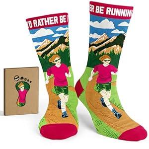 VICRAZY Running Socks, Funny Christmas Socks for Runners, Unique Gifts for Runners Men and Women, Ideal Stocking Stuffers and Runner Gifts, Comfortable and Durable, Perfect Fitness Accessories