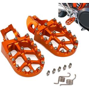 JFG RACING Dirt Bike Foot Pegs CNC Motorcycle Footpegs for 85-530 SX SXF EXC EXCF XC XCF 2016-2023/GASGAS EC300 EC250F 21-24/EC350F 21-23-Orange (102)