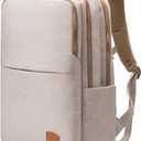 NOBLEMAN Best Laptop Backpack for Women, Professional Adult Office Commuter Womens Computer Backpack, Luxury Lightweight Carry on Travel Personal Item Bag For Airlines Fits 16 Laptop (Beige Plus)