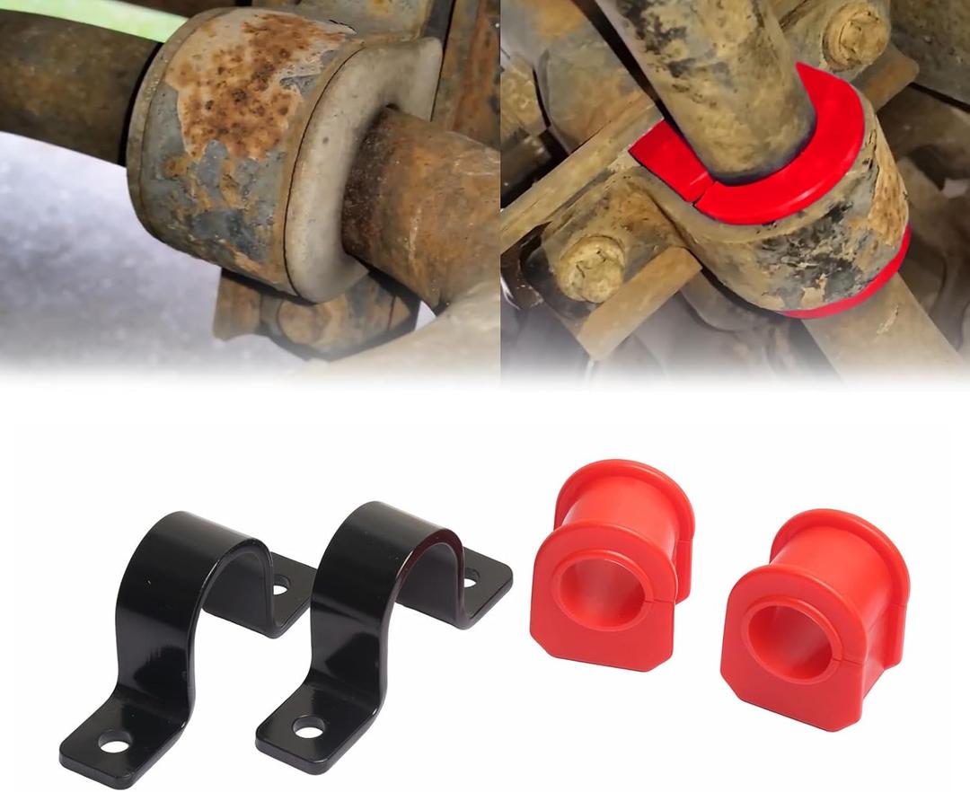 K80201 Front Sway Bar Bushing Kit for Ford 1999-2006 4WD F-250, F-350, F-450, F-550 Super Duty Replacement Durable Polyurethane for Reduced Vibration & Noise 32mm Replaces#K80201