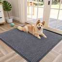 OLANLY Front Door Mat 40x32, Waterproof Heavy-Duty Indoor Outdoor Doormat | Grey, Absorbent, Stain and Fade Resistant, Non-Slip Backing, Easy-Clean Welcome Floor Mat for Entryway, Patio and Porch