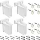 Wire Shelf End Bracket and White Down Wall Clips Kits, 4 Pcs White Plastic Closet Shelves Brackets and 8 Pcs Wire Shelf Loop Clip for Shelves Closet (Fasteners Included)
