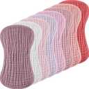 Frienda 8 Packs Muslin Burp Cloths Baby Girl Large 20''x10'' Organic Cotton Burp Rags 6 Layers Absorbent Soft Colorful Washcloth for Drool Spit up Newborn Must Have Essential Shower Registry Gifts (Pink/Purple Color)