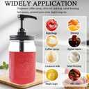 Mason Jar Syrup Honey Sauce Dispenser Pump Lid For Wide Mouth Mason Canning Coffee Syrup Condiment Pump Top Lid Food Grade Airtight & Leak (Jar Not Included) 1 Pack