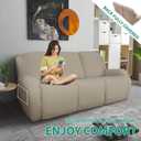 YEMYHOM 8 Pieces Stretch Recliner Sofa Cover Latest Jacquard Reclining Couch Cover with Side Pocket Anti-Slip Fitted 3 Cushion Furniture Slipcovers with Elastic Bottom (Sofa Recliner, Khaki)