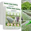 2PCS Insect Netting -10x43FT Fine Mesh Garden Protection Netting for Vegetables Plants Flowers Crops,Row Covers for Raised Bed from Birds Deer Squirrels Barrier Pest
