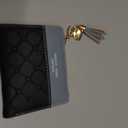 FuninCrea Leather Wallet, PU Small Purses for Women, Bifold Card Holder Small Purse with Zipper Coin Pocket, Multicard Women's Wallets Coin Purse for Cash, Cion, Card, Bill (Black)