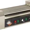 Funtime RDB12SS Stainless Steel Non Stick Hot Dog Roller Grill with Drip Pan with Dual Temperature Controls