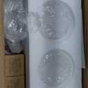 Battery Operated Wall Sconce Set of 2, Wireless Wall Sconce with Remote,10000mAh Rechargeable RGB Dimmable Bathroom Light Fixtures with Double Clear Glass Shade NOT Hardwired (Black)