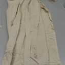 100% Cotton Aprons with Pockets Pinafore Dress for Women Vintage Cute Aprons for Kitchen Baking Gardening Painting (Beige)