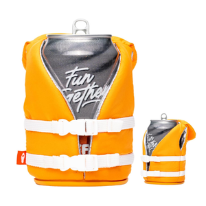 3 pcs Puffin The Buoy Life Vest Insulated Can Cooler Sleeve 12oz & 16oz Tall Can - Non Slip Base, Beer Soda Drink Jacket for Cold or Hot Beverages - Apric