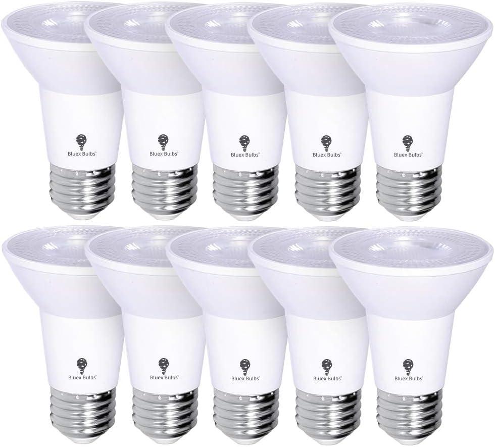 10 Pack PAR20 Outdoor LED Flood Light Bulb 8W 75 Watt Equivalent 500 Lumens Dimmable Waterproof E26 5000K Daylight LED Flood Light Bulbs for Security Led Spotlight Indoor Recessed Light Bulbs