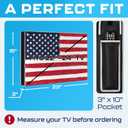 Garnetics Outdoor TV Cover 24 Inch Waterproof, Weatherproof TV Enclosures with Smart Shield Screen Protectors, Ideal for Outdoor Use, Moving, and Storage - US Flag