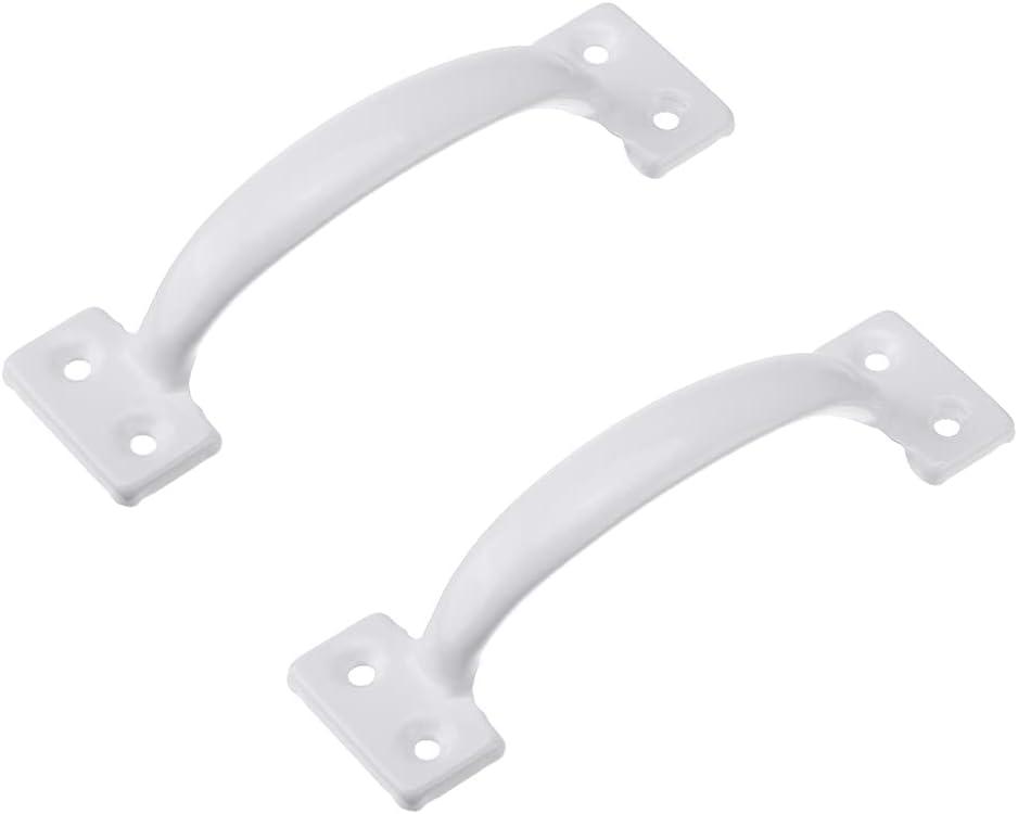 V171 6-1/2" Gate Handle, Screen Door Handle in White- 2 Pack