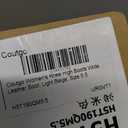 Coutgo Women's Knee High Boots Wide Calf Square Toe Chunky Heeled Pull-on Boot (Beige)