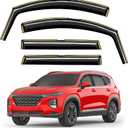 in-Channel Window Rain Guards Fit for Hyundai Santa Fe 5 Seats 2019-2023(Not for XL 7-Seats) Extra Durable Window Visors Window Deflectors Vent Visors Vent Shades Car Accessories-4 pcs 2-Q16
